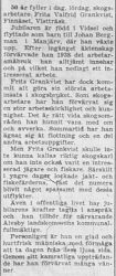Grankvist Fritz Valfrid Finnäset Vistträsk 50 år 12 Okt 1957 NSD