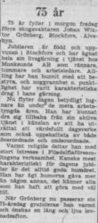 Grönberg Johan Wiktor Stockfors Älvsbyn 75 år 23 Maj 1957 PT