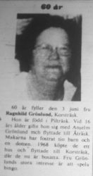 Grönlund Ragnhild Korsträsk 60 år 2 Juni 1975 NK