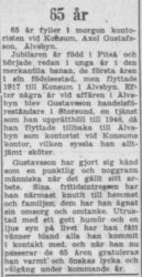 Gustafsson Axel Älvsbyn 65 år 4 juni 1957 PT