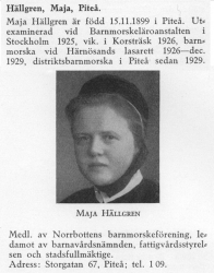 Hällgren Maja 18991115 Från Svenskt Porträttarkiv