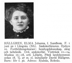 Hällgren-Sundbom Elma 18900601 Från Svenskt Porträttarkiv