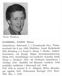 Hamberg Karin 19090108 Från Svenskt Porträttarkiv