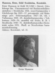 Hansson-Svedström Ester 19010528 Från Svenskt Porträttarkiv