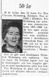 Holmberg Elsa Viktoria Älvsbyn 50 år 11 Mars 1965 PT