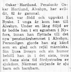 Hortlund Oskar Älvsbyn död 7 Dec 1966 NSD