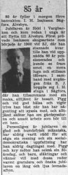 Isaksson Isak Herman Sågfors 80 år 2 juni 1956 PT