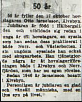 Isaksson Otto Älvsbyn 50 år 17 okt 1955 Nk