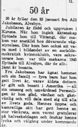 Jakobsson Aili Älvsbyn 50 år 22 Jan 1965 PT