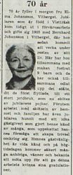 Johansson Elma Vitberget 70 år 15 Juli 1953 PT