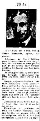 Johansson Frans Nybyn 70 år 6 feb 1954 NK