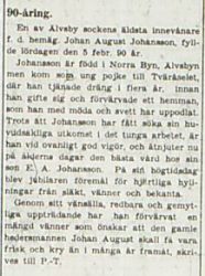 Johansson Johan Augus 90 år 11 feb 1938 PT