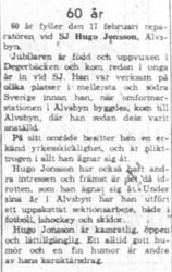 Jonsson Hugo Älvsbyn 60 år17 Feb NK