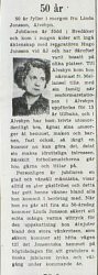 Jonsson Linda Älvsbyn 50 år 15 Aug 1953 PT