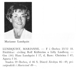 Källström-Lundquist Marianne 19181223 Från Svenskt Porträttarkiv