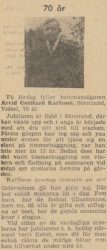 Karlsson Arvid Gotthard Sörstrand 70 år 4 maj 1962 nfl