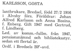 Karlsson Gösta Älvsby Landskommun 1957