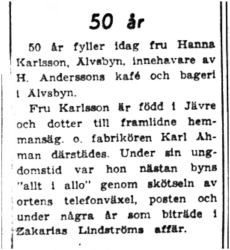 Karlsson Hanna Älvsbyn 50 år 7  Sept 1949 PT