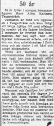Karlsson Hans Albin Teugerträsk 50 år 28 Aug 1957 PT