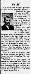 Karlsson Nils Petter Älvsbyn 75 år 24 April 1964 PT