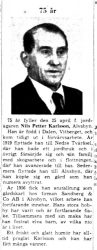 Karlsson Nils Petter Älvsbyn 75 år 25 April 1964 NK
