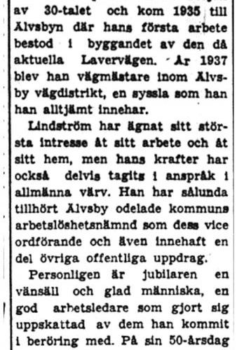 Lindström Nils E Älvsbyn 50 år 14  juli 1949 PT