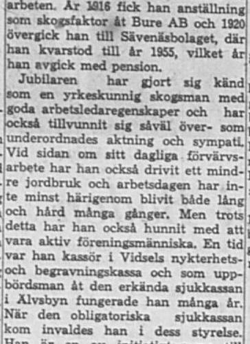 Lagerskog Karl Leonard Bredsel 75 år 4 April 1964 NK