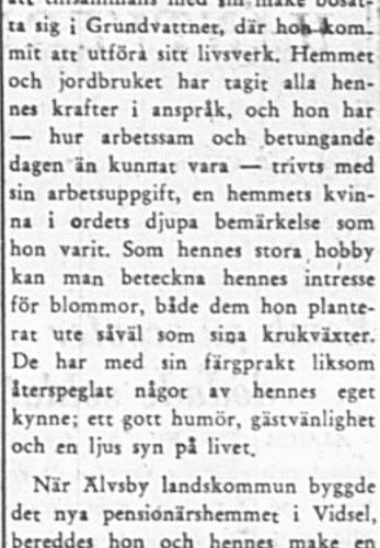Larsson Beda Evelina Brännmark Vidsel 70 år 3 Aug 1957 PT