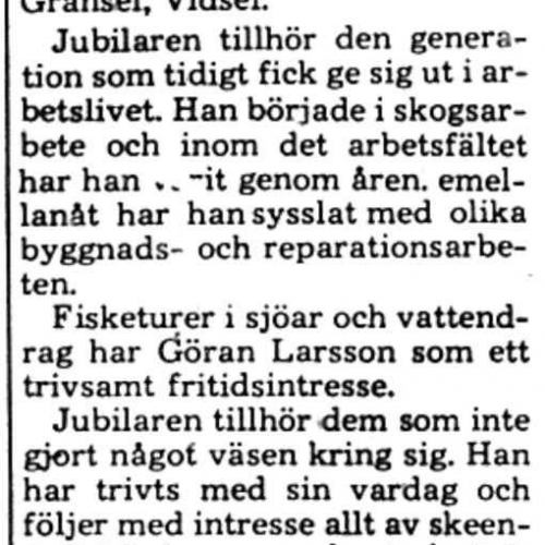 Larsson Göran Gransel 75 år 22 Feb 1975 PT