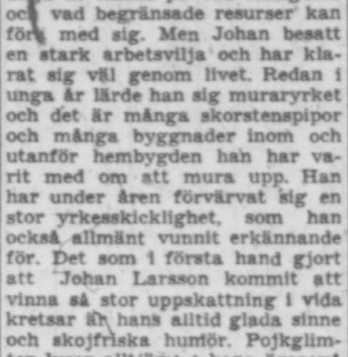 Larsson Johan Vistheden 65 år 15 maj 1957 PT