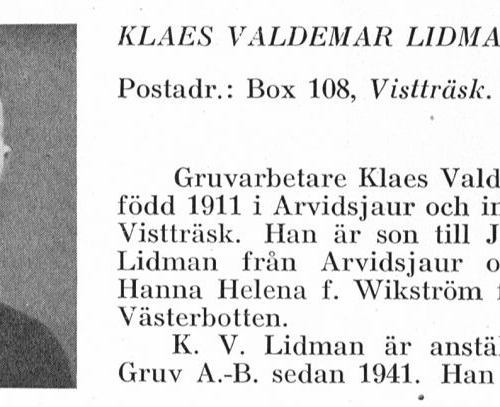 Lidman Klaes 1911 Från Svenskt Porträttarkiv