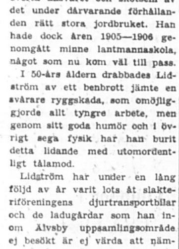 Lidström Per Albert Norra byn 70 år 13 Aug 1957 PT