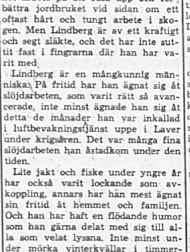 Lindberg Johan Artur Södra Vistträsk 70 år 19 Jan 1962 Pt