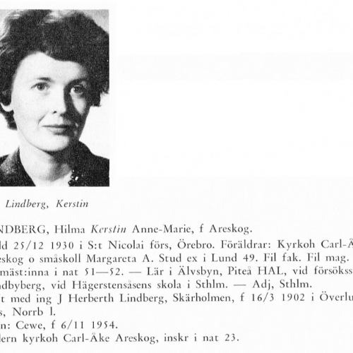 Lindberg Kerstin 19301225 Från Svenskt Porträttarkiv