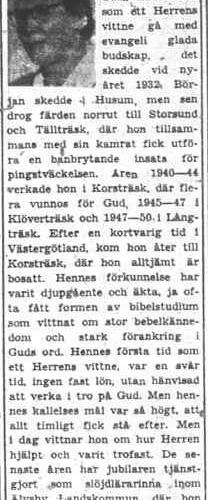 Lindberg Olga Korsträsk 50 år 27 Juli 1956 PT