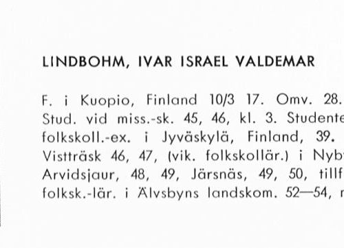 Lindbohm Ivar 19170310 Från Svenskt Porträttarkiv