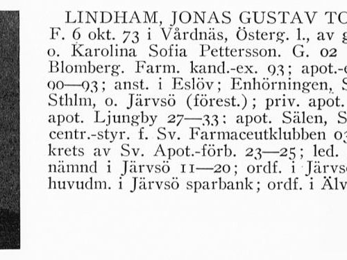 Lindham Jonas 18731006 Från Svenskt Porträttarkiv