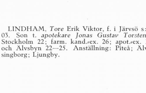 Lindham Tore 19030228 Från Svenskt Porträttarkiv b