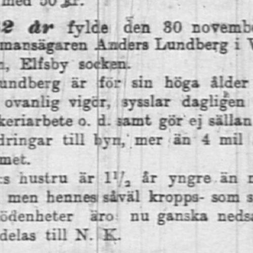 Lundberg Anders Warisån 82 år 9 Dec 1904 NK