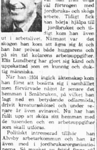 Lundberg Elis Nedre Småbruken 60 år 12 Aug 1965 PT