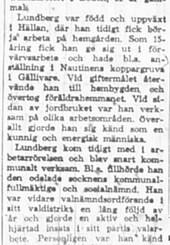 Lundberg Johan Hällan död 10 Nov 1966 NSD