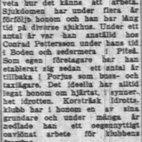 Lundberg Karl Korsträsk 50 år 15 Mars 1955 NK