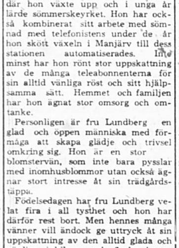 Lundberg Nancy Manjärv 50 år 13 April 1964 PT