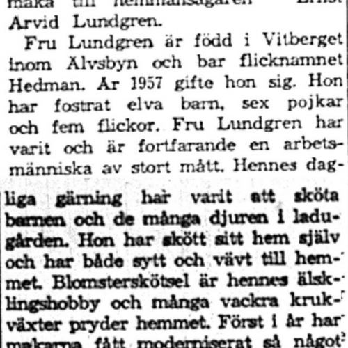 Lundgren Agnes Ulrika Brännmark 60 år 13 Juni 1959 NK