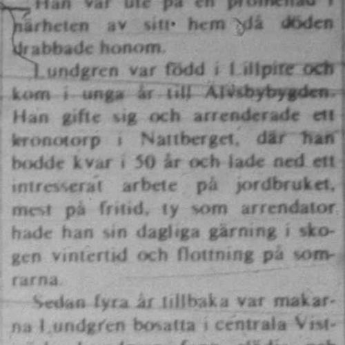 Lundgren Axel Vistträsk död 31 Aug 1972 NK