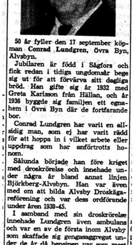 Lundgren Conrad Övrabyn 50 år 16 Sept 1958 NK