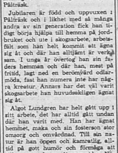 Lundgren Frans Algot Pålträsk 60 år 21 Jan PT