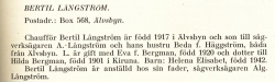 Långström Bertil Från Boken Svensk Familjekalender Tryckt 1945