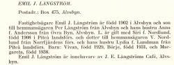 Långström Emil Johan Från Boken Svensk Familjekalender Tryckt 1945