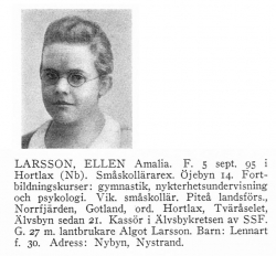 Larsson Ellen 18950905 Från Svenskt Porträttarkiv